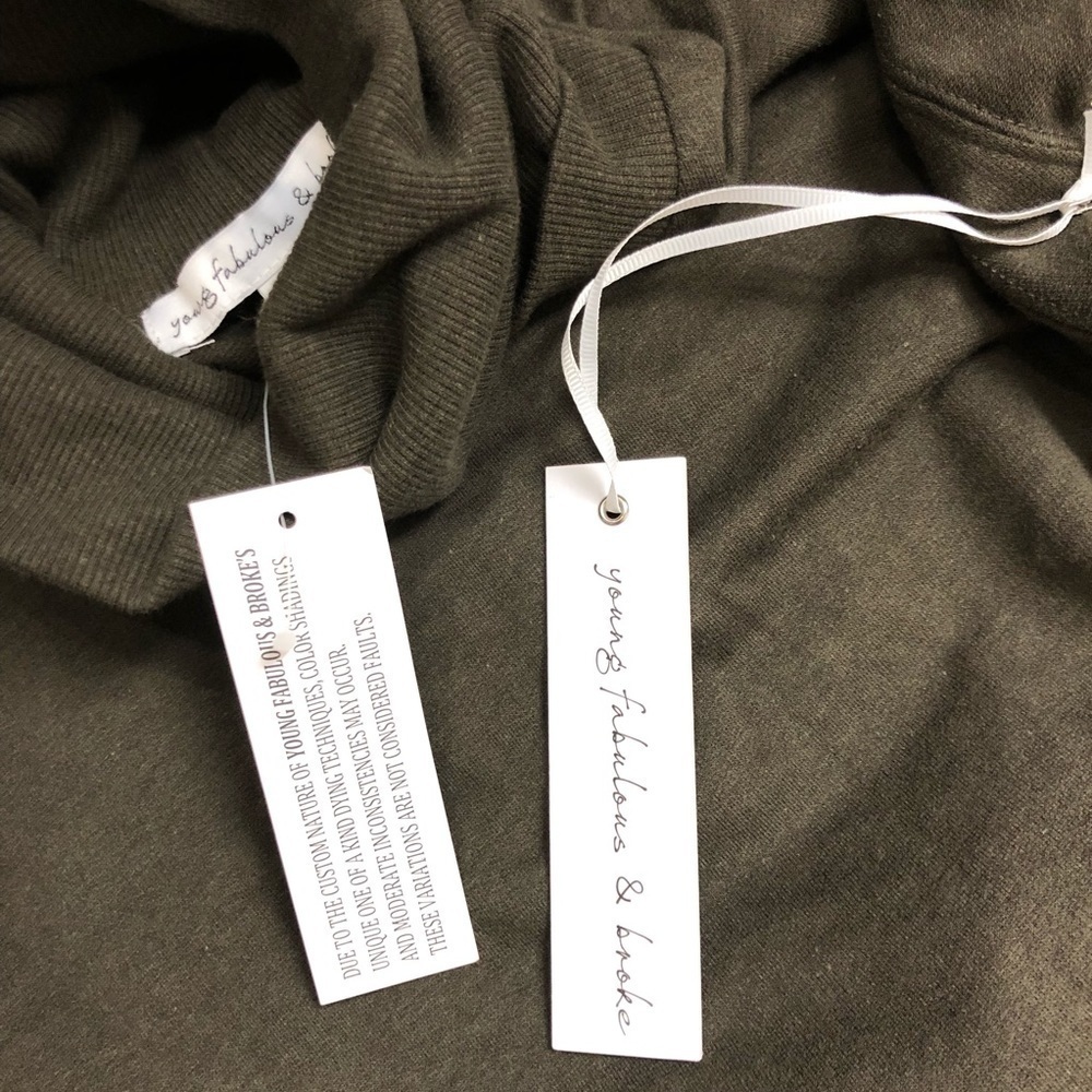 NWT REVOLVE x YFB Asymmetrical Hem Olive Turtleneck Tunic Sweater Mini‎ Dress XS - Picture 8 of 8